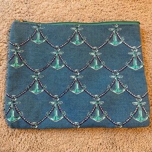 Mud Pie Teal and Blue Nautical Pouch
